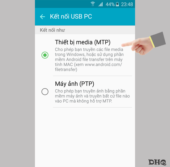 Chọn Thiết bị Media (MTP)